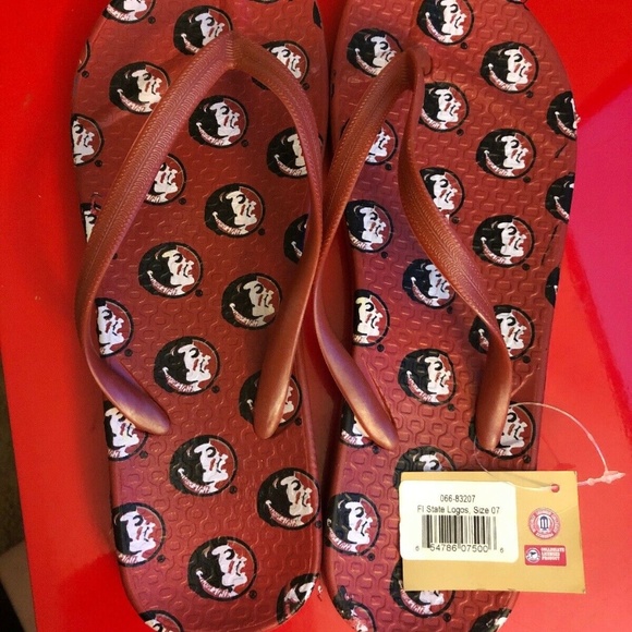 Florida State Seminoles Flip Flops Womens 7 New - Picture 5 of 6